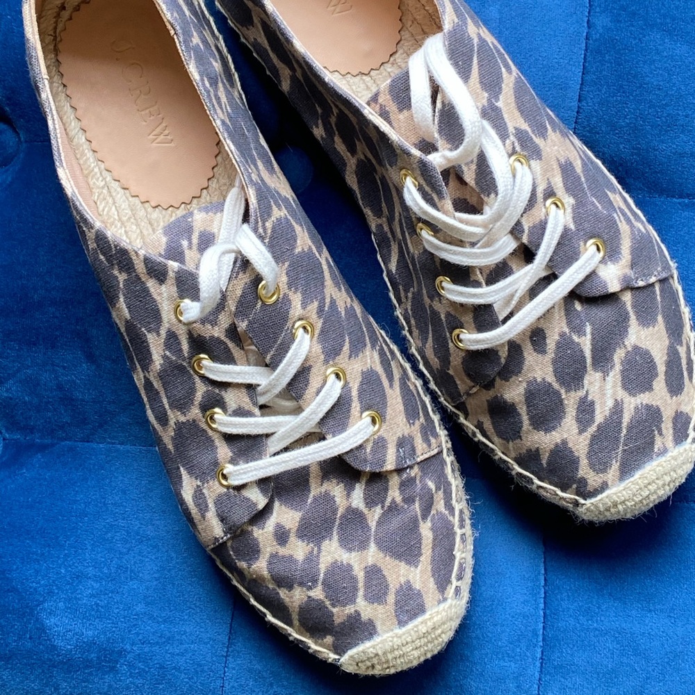 J Crew leopard print espadrille sneakers